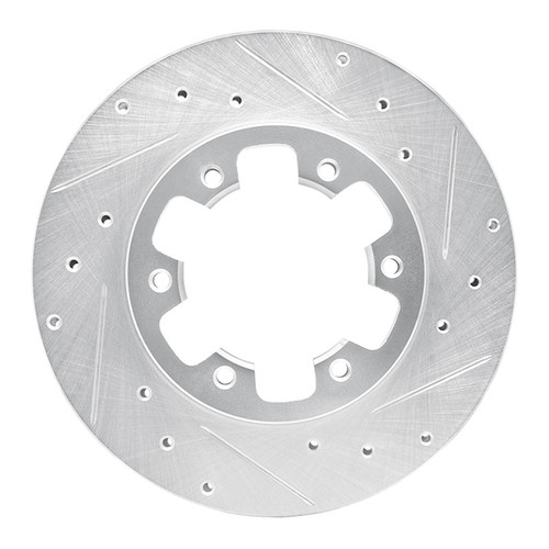 R1 83-85 Nissan 720 DATSUN Front Right Drilled & Slotted Silver Brake Rotor