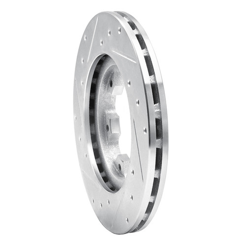 R1 83-85 Nissan 720 DATSUN Front Right Drilled & Slotted Silver Brake Rotor