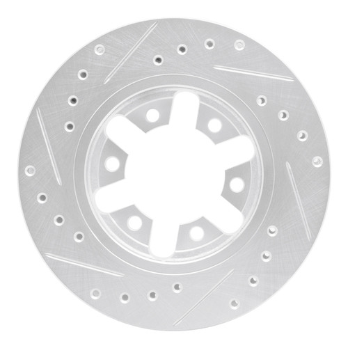 R1 82-85 Nissan 720 DATSUN Front Right Drilled & Slotted Silver Brake Rotor