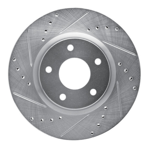 R1 13-25 Nissan ALTIMA Front Left Drilled & Slotted Silver Brake Rotor