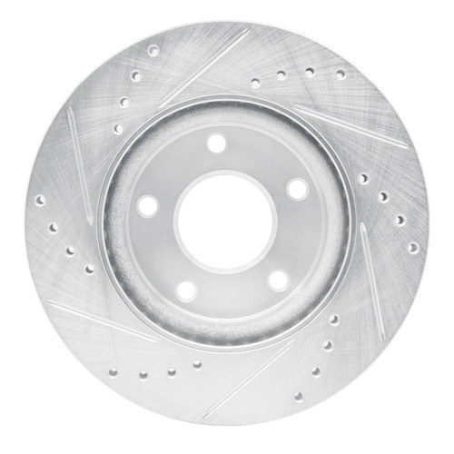 R1 13-19 Nissan SENTRA Front Right Drilled & Slotted Silver Brake Rotor