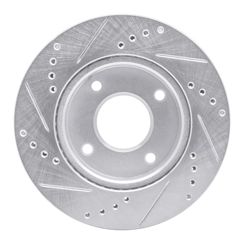 R1 07-17 Nissan TIIDA (Mexico) Front Right Drilled & Slotted Silver Brake Rotor