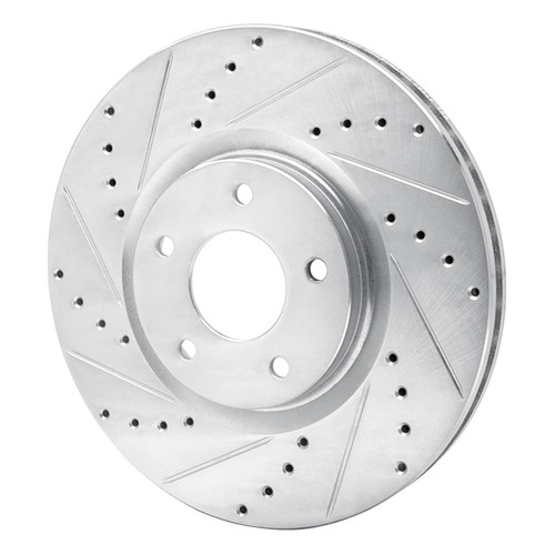 R1 07-17 Nissan Juke Front Left Drilled & Slotted Silver Brake Rotor