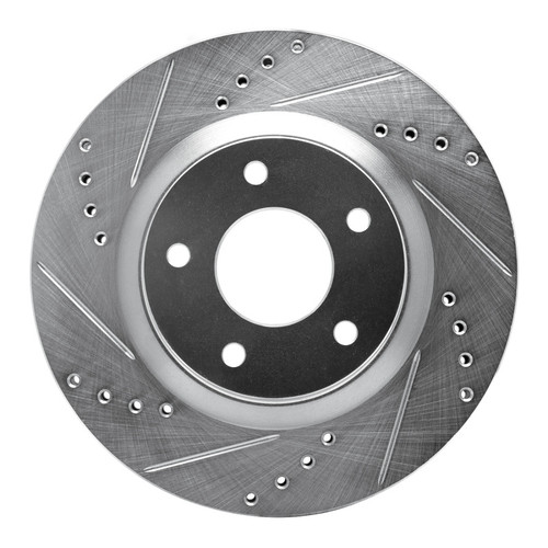 R1 07-15 Nissan X-Trail (Mexico) Front Left Drilled & Slotted Silver Brake Rotor