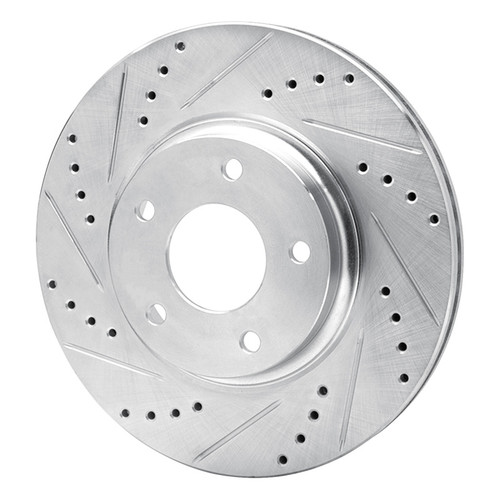 R1 02-06 Infiniti I35 Front Left Drilled & Slotted Silver Brake Rotor
