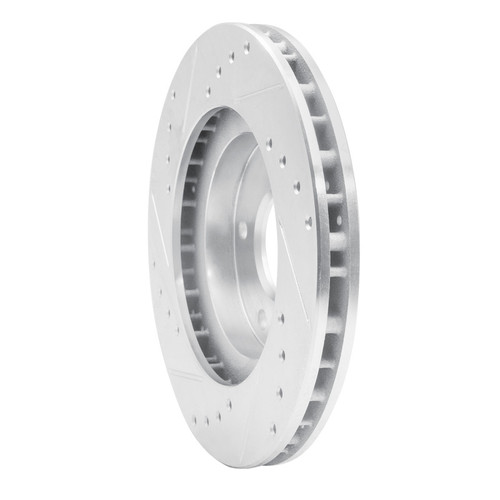 R1 99-01 Infiniti I30 Front Right Drilled & Slotted Silver Brake Rotor