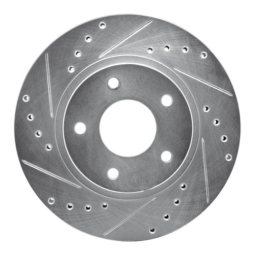 R1 99-01 Infiniti I30 Front Left Drilled & Slotted Silver Brake Rotor