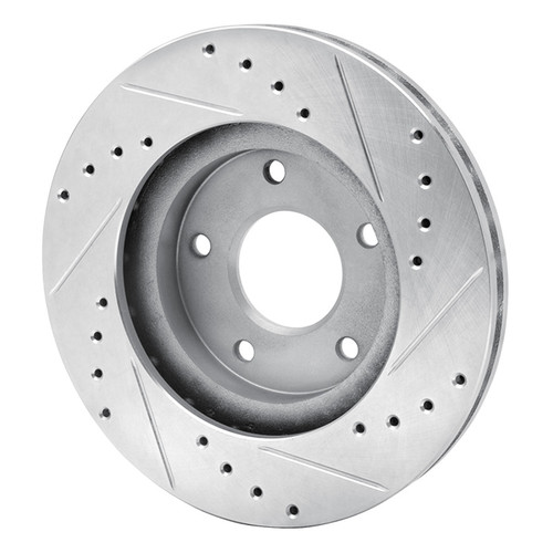 R1 99-01 Infiniti I30 Front Left Drilled & Slotted Silver Brake Rotor