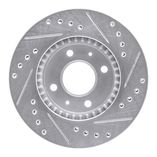 R1 95-00 Nissan Lucino (Mexico) Front Left Drilled & Slotted Silver Brake Rotor