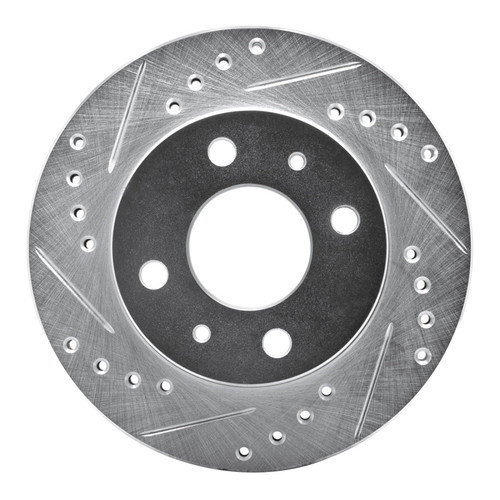 R1 95-00 Nissan Lucino (Mexico) Front Left Drilled & Slotted Silver Brake Rotor EDZ-67044L