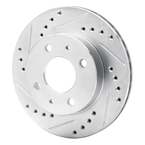 R1 95-00 Nissan Lucino (Mexico) Front Left Drilled & Slotted Silver Brake Rotor EDZ-67044L