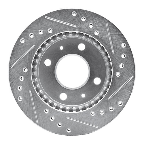 R1 95-00 Nissan Lucino (Mexico) Front Left Drilled & Slotted Silver Brake Rotor EDZ-67044L