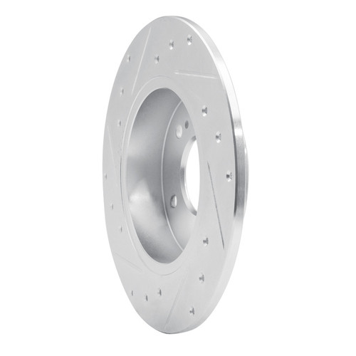 R1 94-04 Infiniti I30 Rear Right Drilled & Slotted Silver Brake Rotor