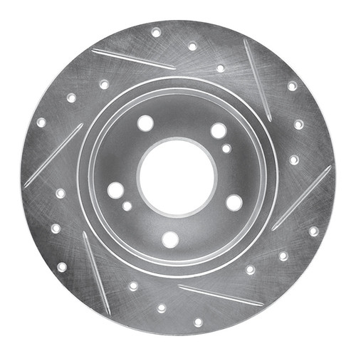 R1 94-04 Infiniti I30 Rear Left Drilled & Slotted Silver Brake Rotor