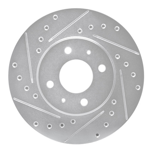 R1 91-94 Nissan SENTRA Front Left Drilled & Slotted Silver Brake Rotor