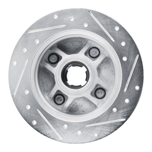 R1 88-88 Nissan Maxima Rear Left Drilled & Slotted Silver Brake Rotor