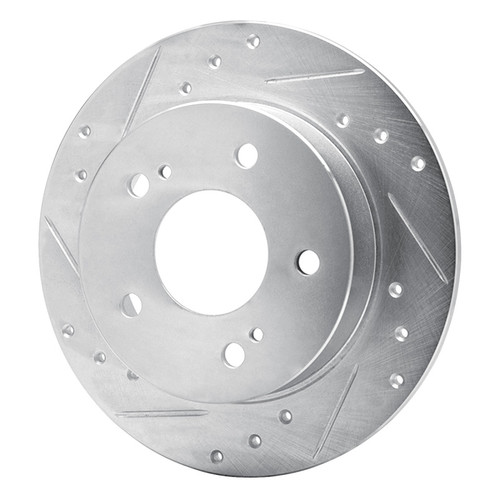 R1 89-93 Nissan Maxima Rear Left Drilled & Slotted Silver Brake Rotor