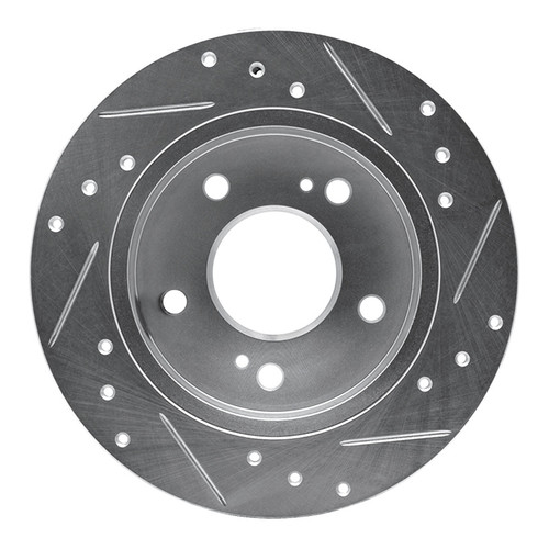 R1 89-93 Nissan Maxima Rear Left Drilled & Slotted Silver Brake Rotor