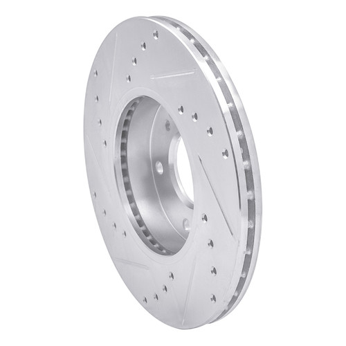 R1 89-99 Infiniti I30 Front Right Drilled & Slotted Silver Brake Rotor