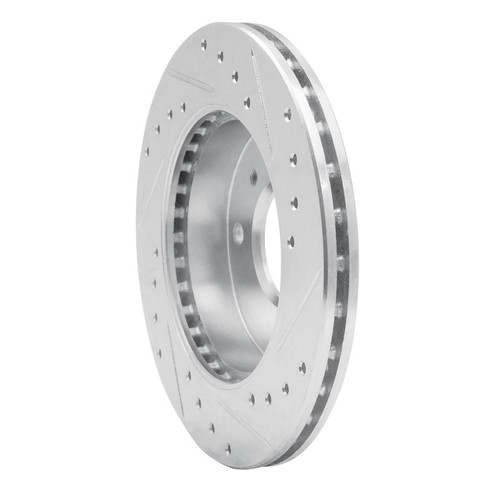 R1 89-96 Nissan 240SX Front Left Drilled & Slotted Silver Brake Rotor