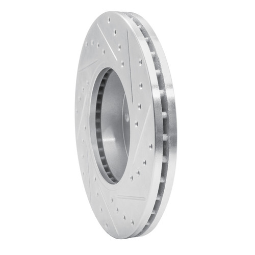 R1 87-89 Nissan 300ZX Turbo Front Left Drilled & Slotted Silver Brake Rotor