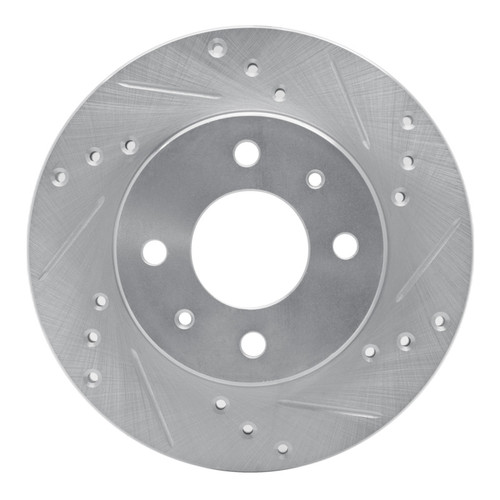 R1 86-17 Nissan TSURU (Mexico) Front Right Drilled & Slotted Silver Brake Rotor