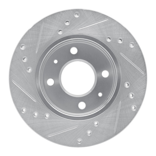 R1 86-17 Nissan TSURU (Mexico) Front Right Drilled & Slotted Silver Brake Rotor