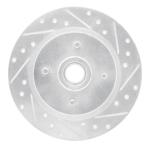 R1 84-87 Nissan Maxima Rear Right Drilled & Slotted Silver Brake Rotor