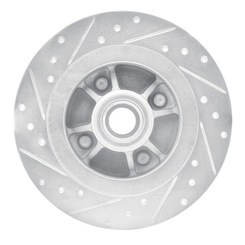R1 84-87 Nissan Maxima Rear Right Drilled & Slotted Silver Brake Rotor