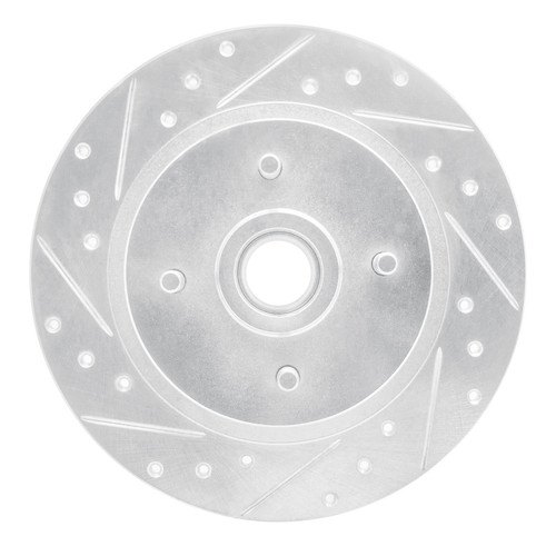 R1 84-87 Nissan Maxima Rear Left Drilled & Slotted Silver Brake Rotor