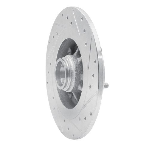 R1 84-87 Nissan Maxima Rear Left Drilled & Slotted Silver Brake Rotor