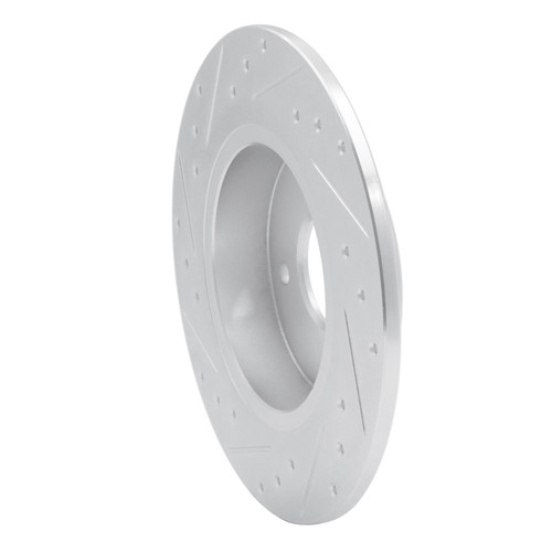 R1 84-85 Nissan 300ZX Rear Right Drilled & Slotted Silver Brake Rotor