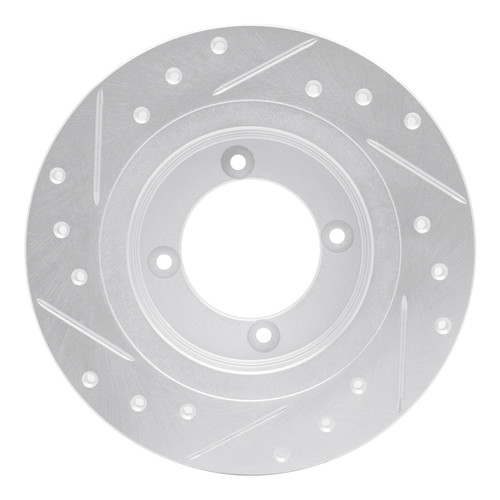 R1 82-86 Nissan TSURU (Mexico) Front Right Drilled & Slotted Silver Brake Rotor