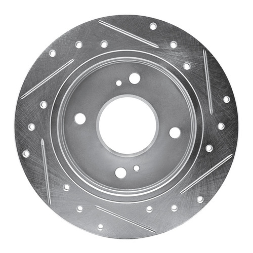 R1 82-88 Nissan 200SX Rear Left Drilled & Slotted Silver Brake Rotor