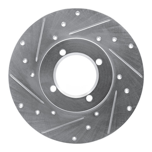 R1 80-83 Nissan 200SX Front Left Drilled & Slotted Silver Brake Rotor