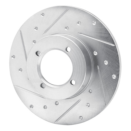 R1 80-83 Nissan 200SX Front Left Drilled & Slotted Silver Brake Rotor