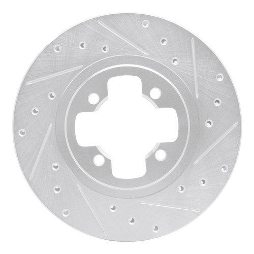 R1 81-88 Nissan Maxima Front Right Drilled & Slotted Silver Brake Rotor