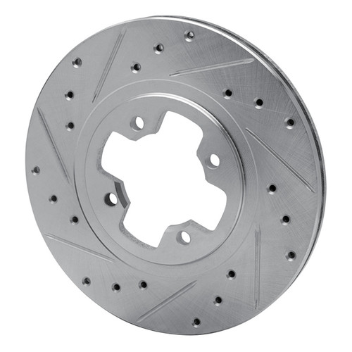 R1 81-88 Nissan Maxima Front Left Drilled & Slotted Silver Brake Rotor