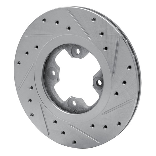 R1 81-88 Nissan Maxima Front Left Drilled & Slotted Silver Brake Rotor