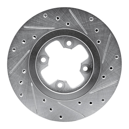 R1 81-88 Nissan Maxima Front Left Drilled & Slotted Silver Brake Rotor