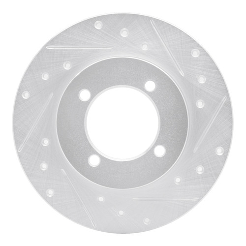 R1 74-75 Nissan 610 Front Right Drilled & Slotted Silver Brake Rotor