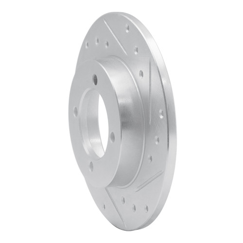 R1 74-75 Nissan 610 Front Right Drilled & Slotted Silver Brake Rotor