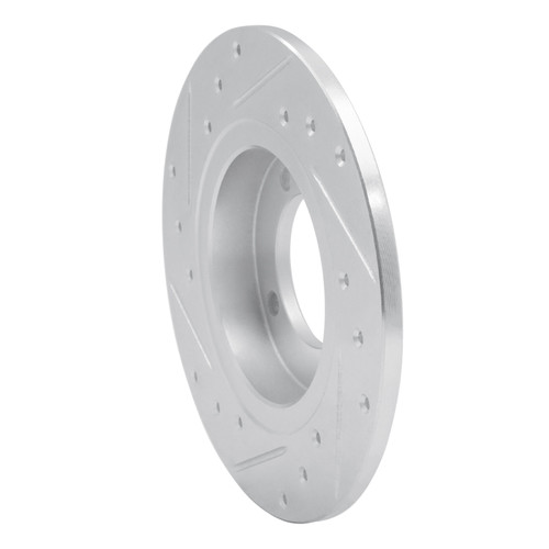 R1 74-75 Nissan 610 Front Right Drilled & Slotted Silver Brake Rotor