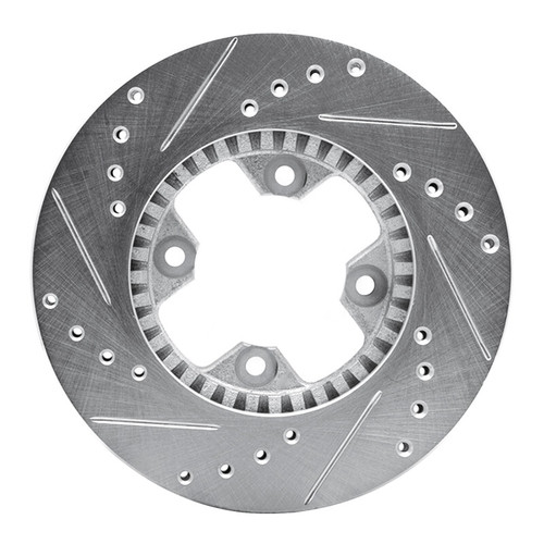 R1 79-83 Nissan 280ZX Front Right Drilled & Slotted Silver Brake Rotor