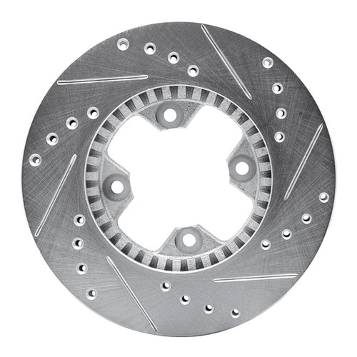 R1 79-83 Nissan 280ZX Front Left Drilled & Slotted Silver Brake Rotor