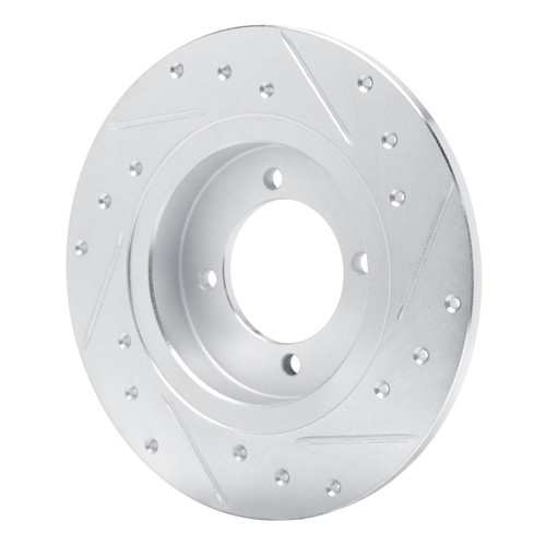 R1 75-82 Nissan 210 Front Left Drilled & Slotted Silver Brake Rotor