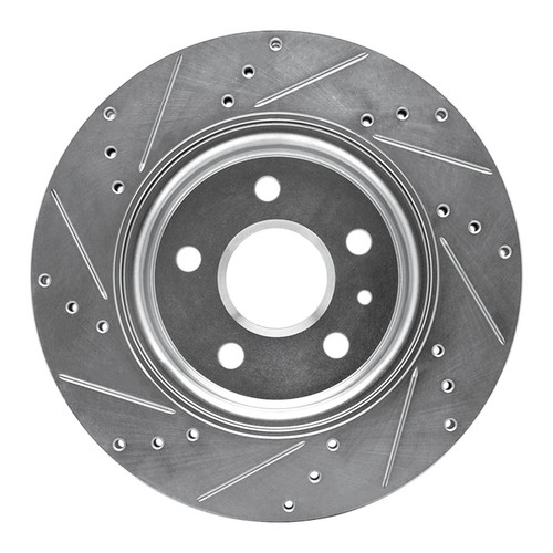 R1 10-25 Buick Regal Rear Right Drilled & Slotted Silver Brake Rotor