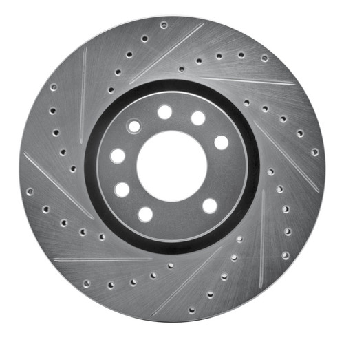 R1 03-11 Cadillac BLS (Mexico) Front Left Drilled & Slotted Silver Brake Rotor