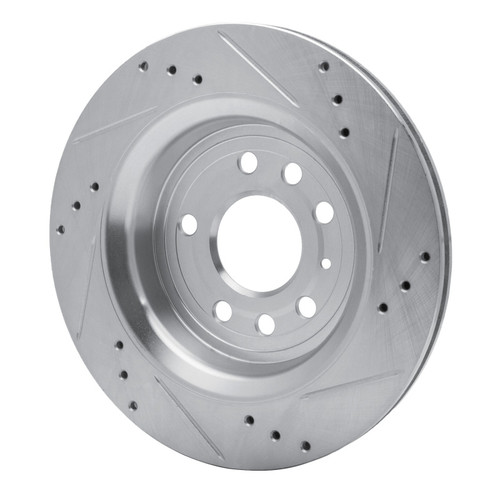 R1 03-11 Cadillac BLS (Mexico) Rear Left Drilled & Slotted Silver Brake Rotor