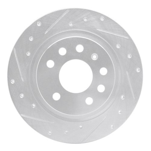 R1 03-11 Cadillac BLS (Mexico) Rear Left Drilled & Slotted Silver Brake Rotor EDZ-65017L